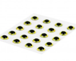3D Epoxy Eyes, Holographic Yellow, 3.5 mm
